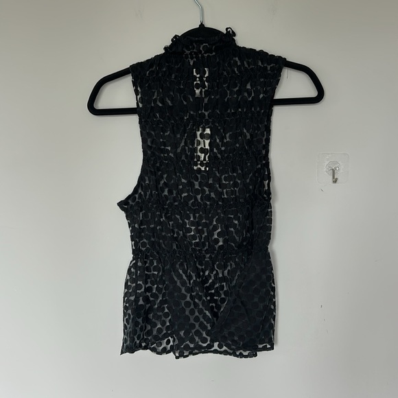 Maeve Smocked High-Neck Tiered Tank Top Black NWT - Picture 8 of 8